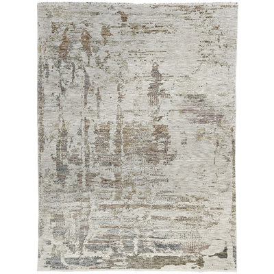 Sealy Easton Modern Abstract Tan Turkish Area Rug, 2' X 3' with Fringe
