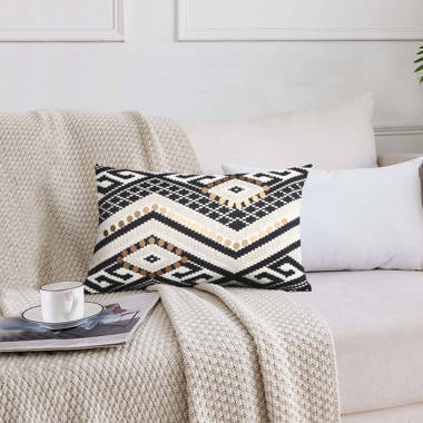 Decorative Pillows, Throw Pillow, Black & White Geometric