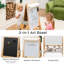 Chevalet pour enfants 3 en 1 pliable en bois avec porte-rouleau de papier, double face, réglable en hauteur