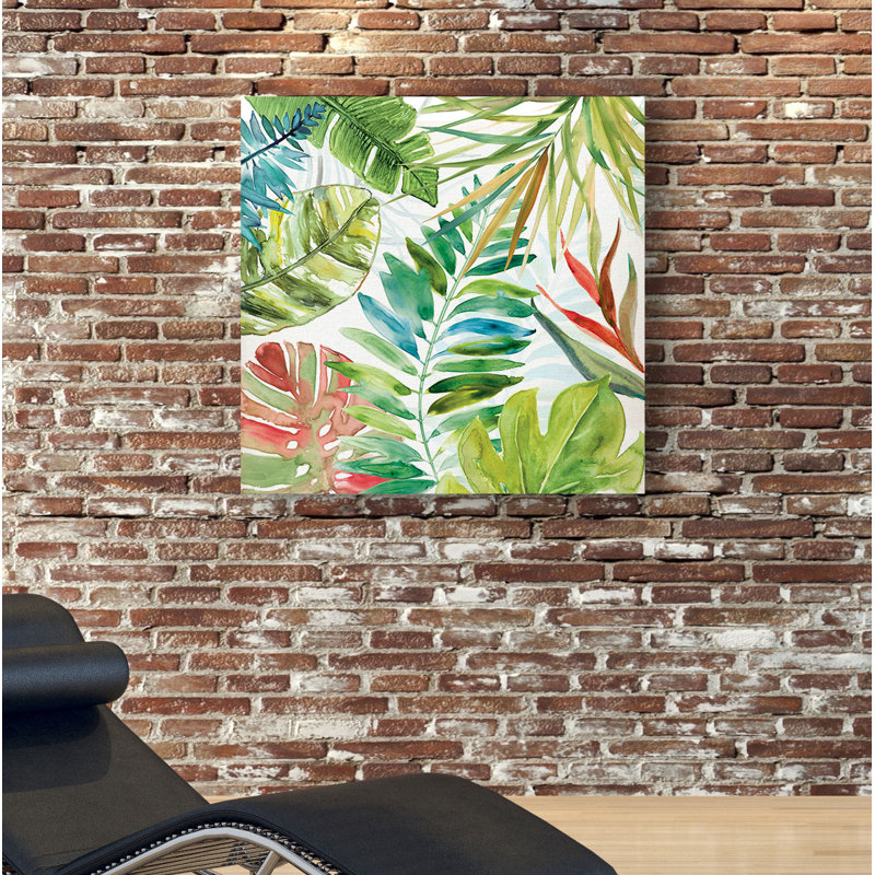 « tropical sketchbook ii », peinture sur toile tendue, H 24 po x l 24 po x P 1,5 po