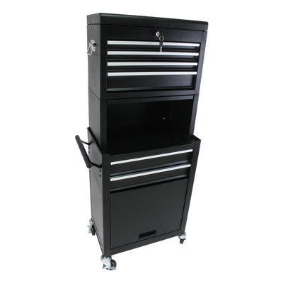 6 armoires de rangement amovibles en métal, 4 roulettes, capacité de 220 lb, bleu pour porte-outils de garage roulant avec revêtement en poudre universel, atelier