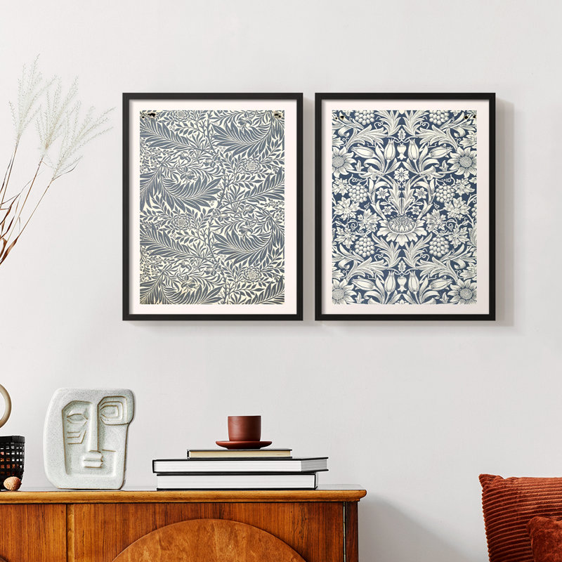 " Vintage Abstract IV " 2 Piece Art Print, Black, 10" H x 16" W