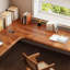 Bureau en bois massif en forme de L brun noisette-43168408-43168414