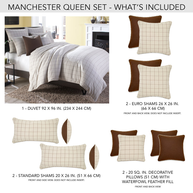 Manchester Duvet Set - Crème, Queen