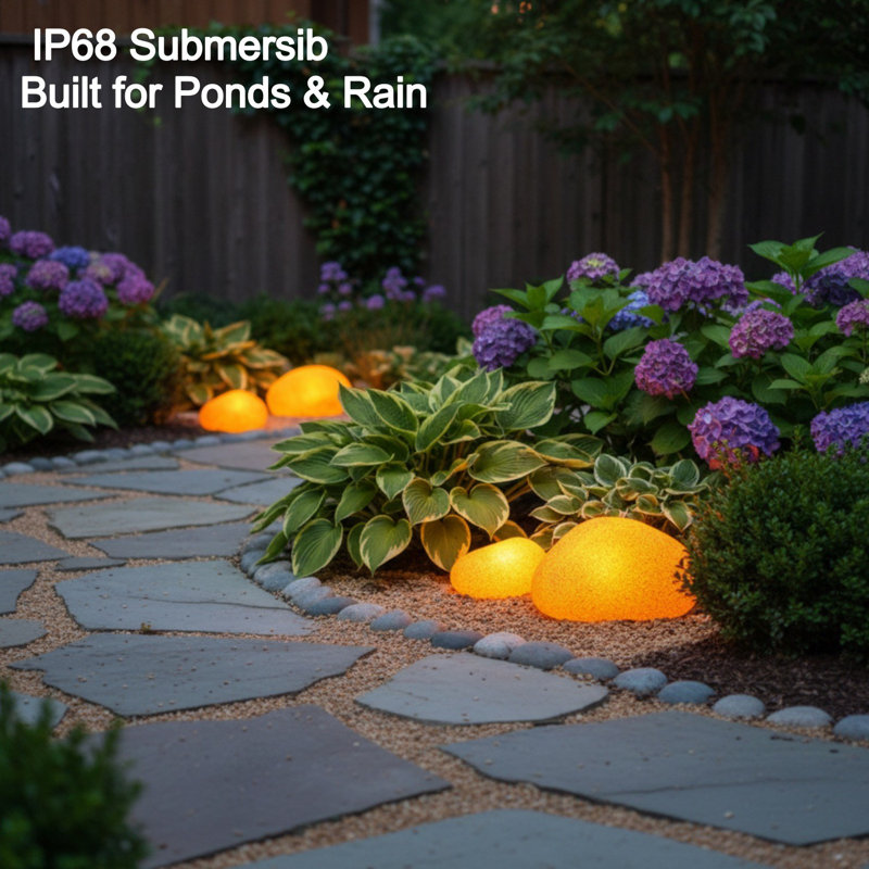 Ensemble de 3 guirlandes lumineuses DEL en forme de galets, imitation pierre, basse tension, jaune., Jaune