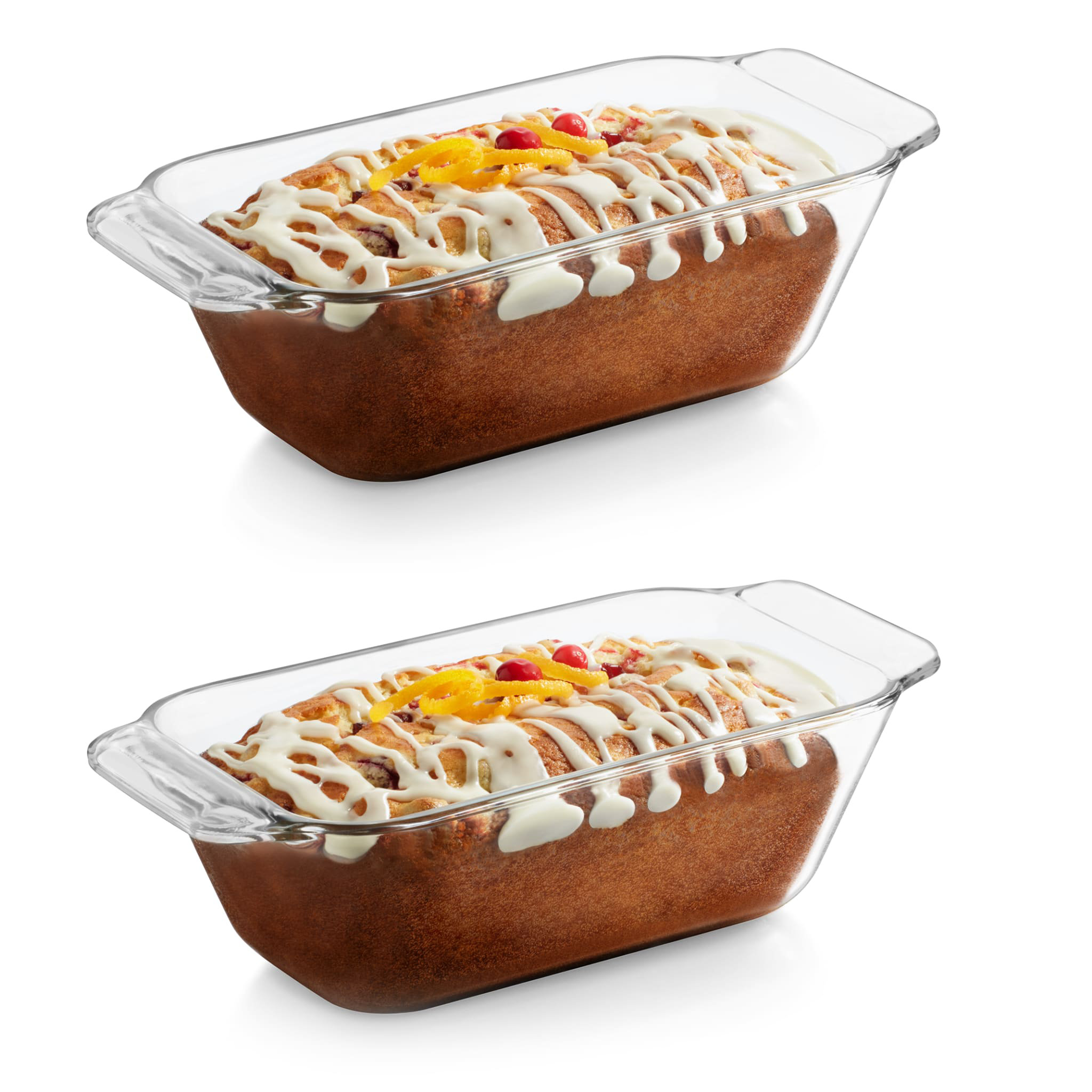 Libbey Bakers Premium Glass Loaf Baking Dish Set of 2, Stackable Bakeware with GreatGrip Handles, Durable Glass Bread Pans (Set of 2)