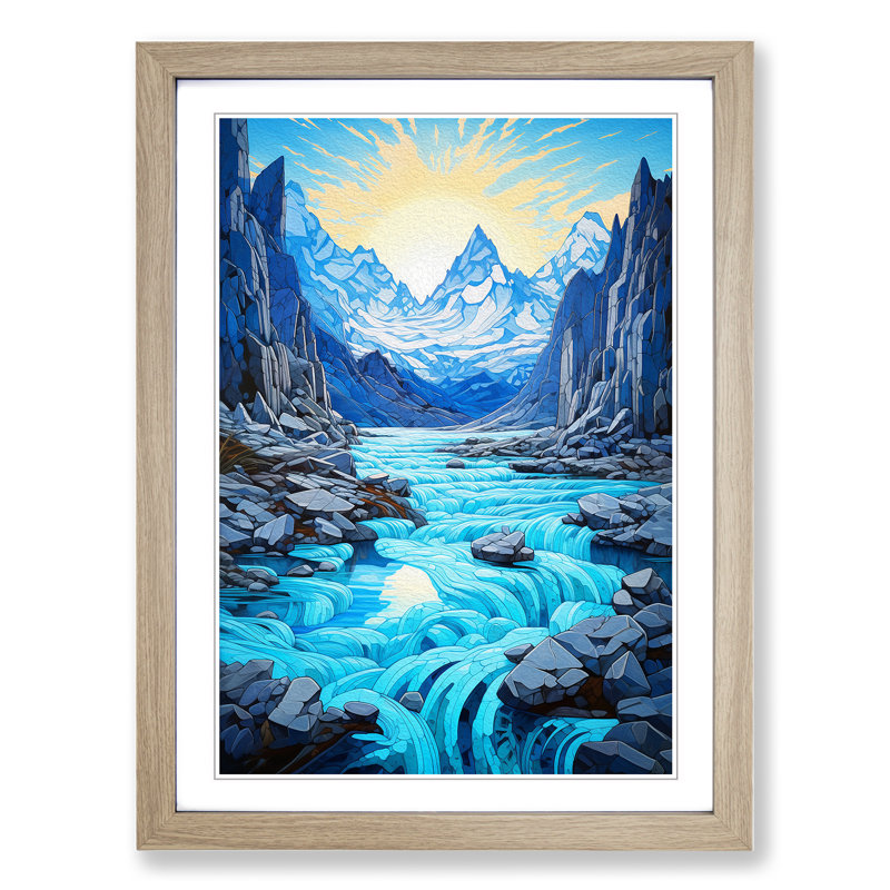 Glacier Baroque Art - Framed Print, Oak, 34cm H x 25cm W x 2cm D