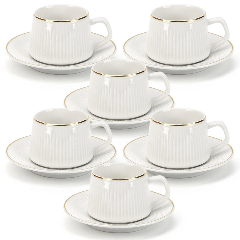 Tasse à café en céramique nervurée verticale 3,4 oz
