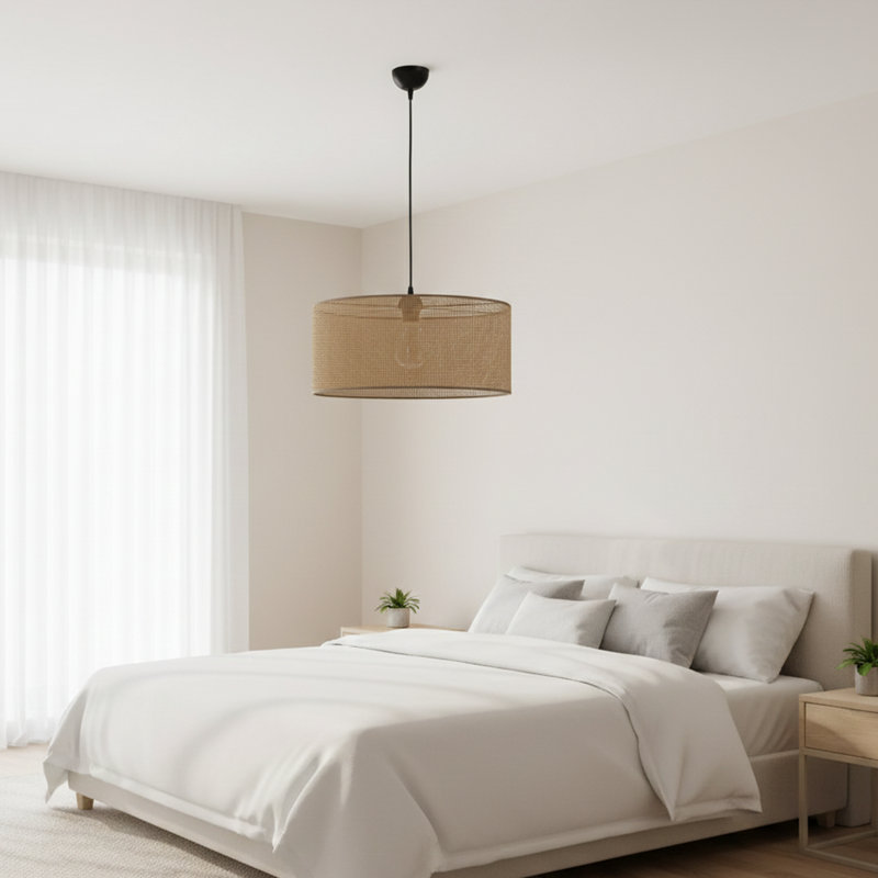 Lustre en bambou 1 lumière Oasis, Brun chaud