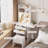 Small Space Vanity Table Set with 3 Adjustable Lighted Mirror & Storage Chair