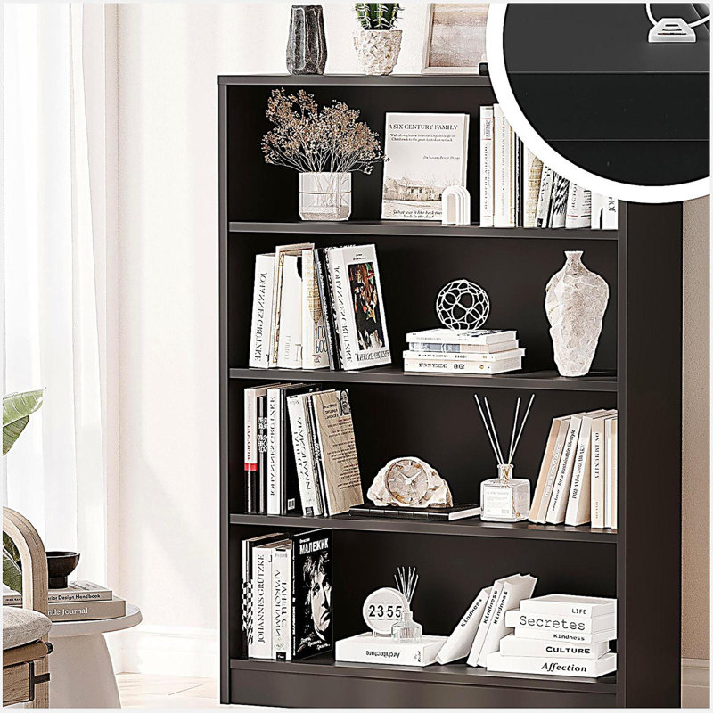 Bibliothèque 4 niveaux, Noir, (4 tablettes) H 48 po x l 33 po x P 11,6 po