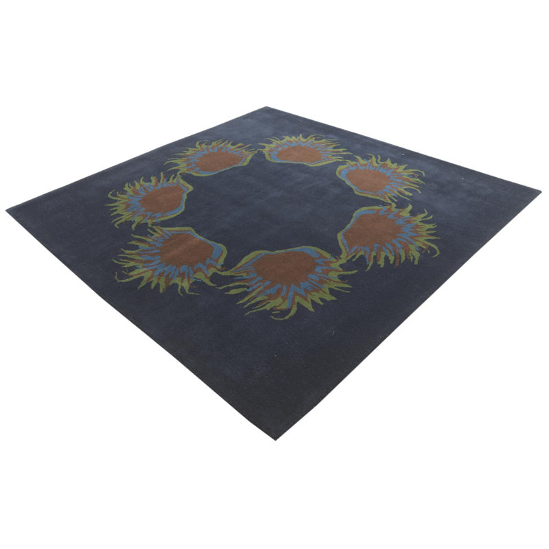 Tapis carré bleu marine Navin