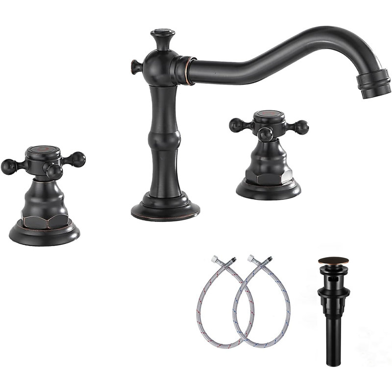 2-handle Bathroom Faucet with Drain Assembly, Oil Rubbed Bronze