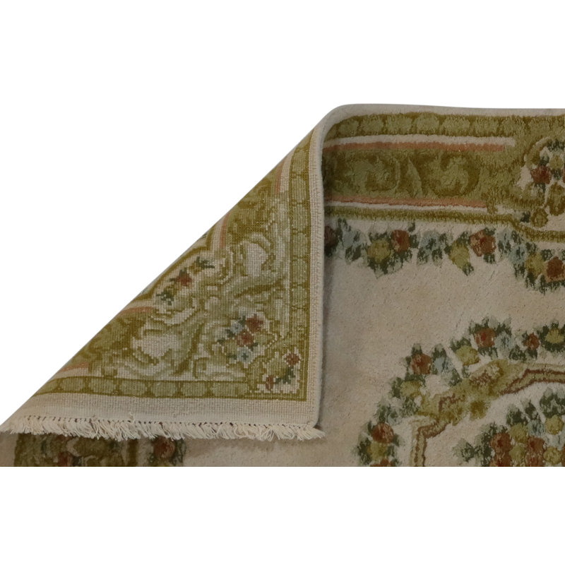 Tapis unique en laine noué à la main 3 pi 9 po x 6 pi Aubusson Global Tapis