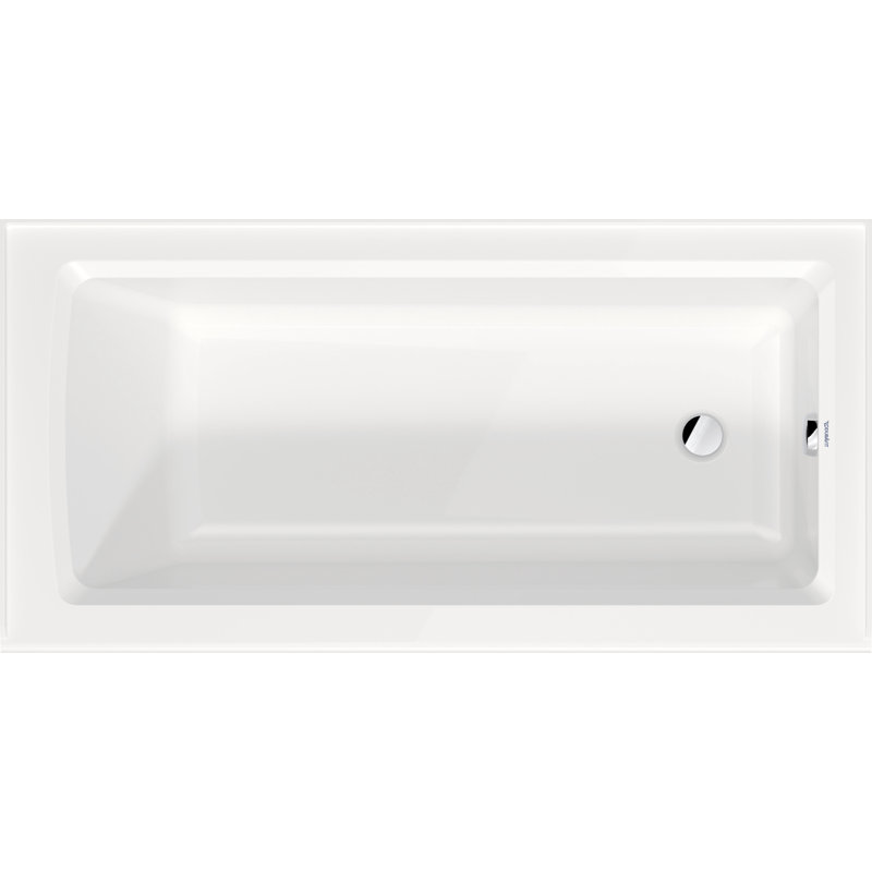 Baignoire de trempage en acrylique en alcôve 60 po x 30 po Duravit Architect, À droite