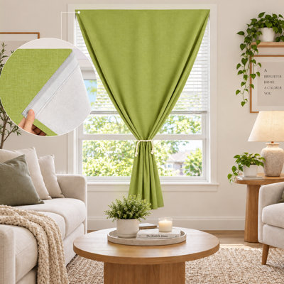 No-Drill Self-Adhesive Blackout Curtains,Polyester, Instant Privacy Window Cover, Easy Stick-On Portable Shades for Bedroom, Dorm, RV, and Travel
