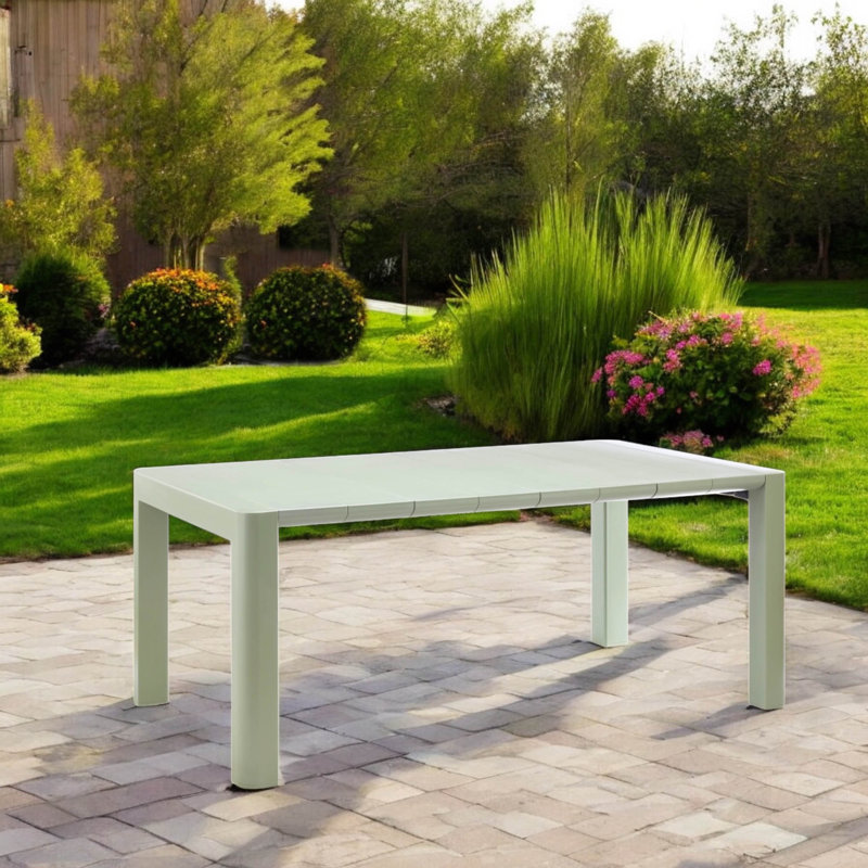Table de patio rectangulaire en plastique recyclé 70 po, Vert