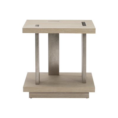 Solaria Solid Wood Top End Table with Storage