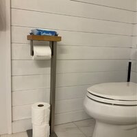 Kingston Brass SCC8508 Edenscape Freestanding Toilet Paper Holder with Storage Shelf Brushed Nickel
