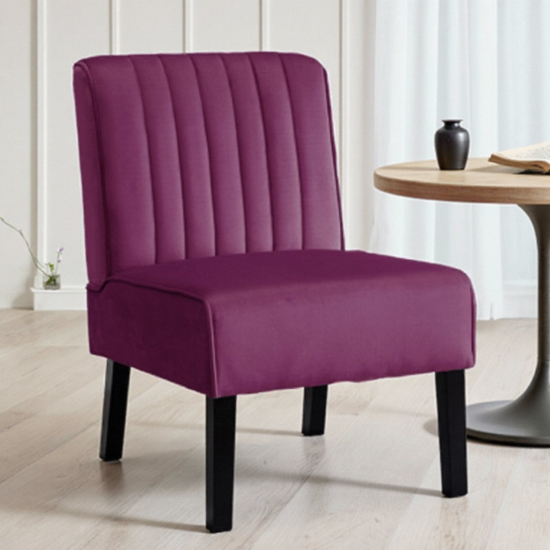 Ensemble de 2 chaises d'appoint en velours Reese, Mauve