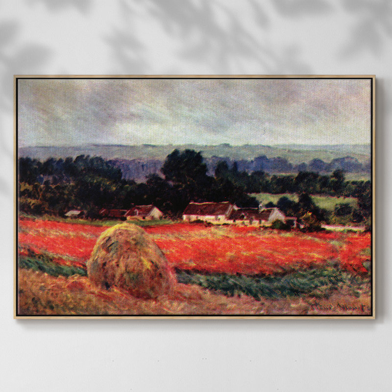 «The Poppy Blumefeld (The Barn)», reproduction sur toile par Claude Monet, H 25 po x l 37 po x P 2 po