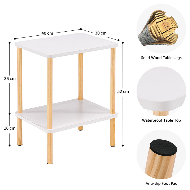 Ayvion End Table, Oak, White