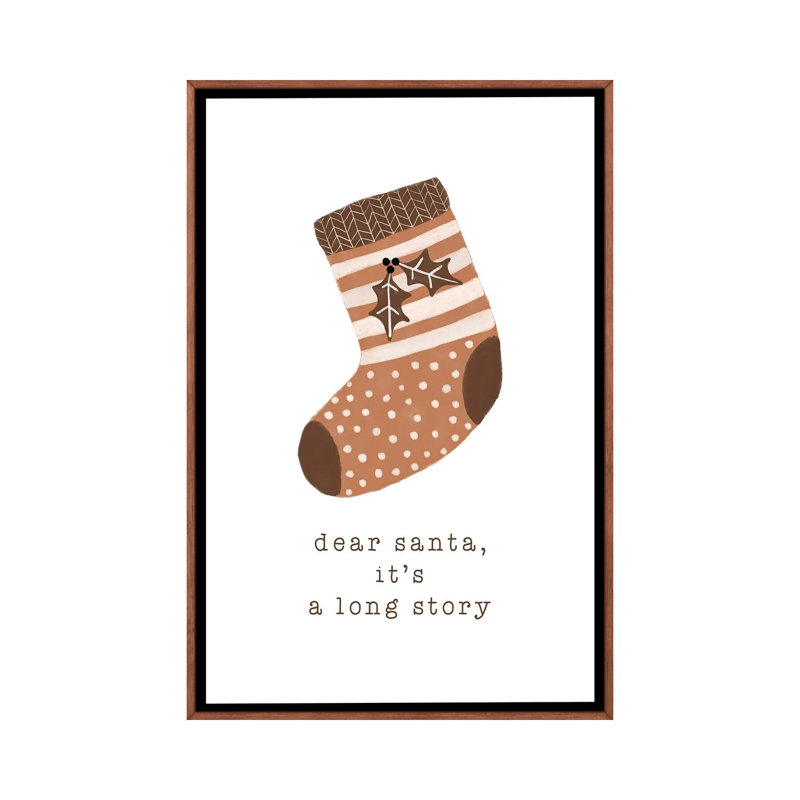 « Dear Santa it’s a long Story » par Orara studio, reproduction d’art, H 40 po x l 26 po x P 1,5 po, Cadre bois classique
