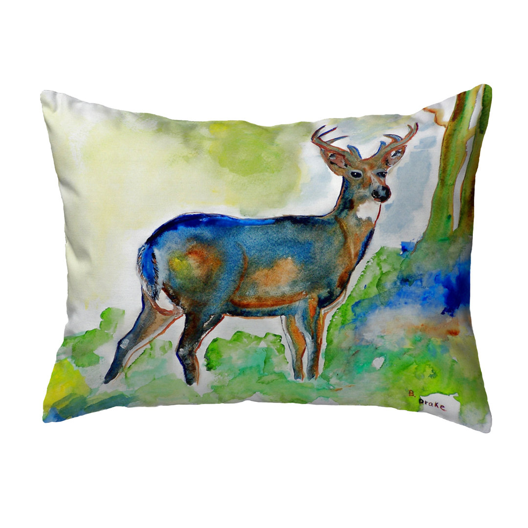Deer Deer Indoor/Outdoor Lumbar Pillow Betsy Drake Interiors