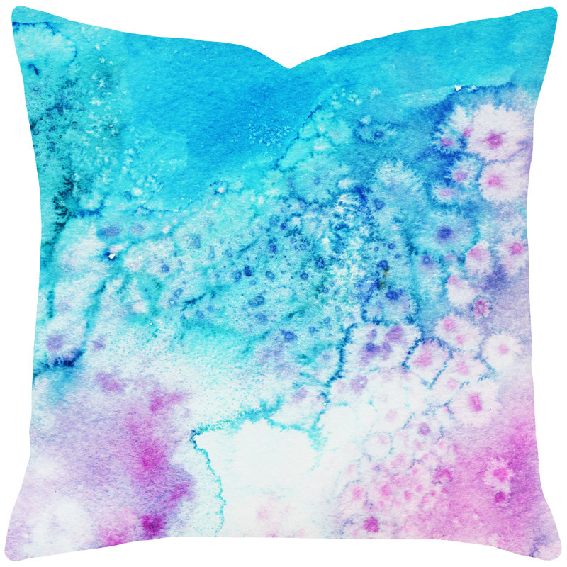 Housse de coussin en coton aquarelle/insert, 20 po x 20 po