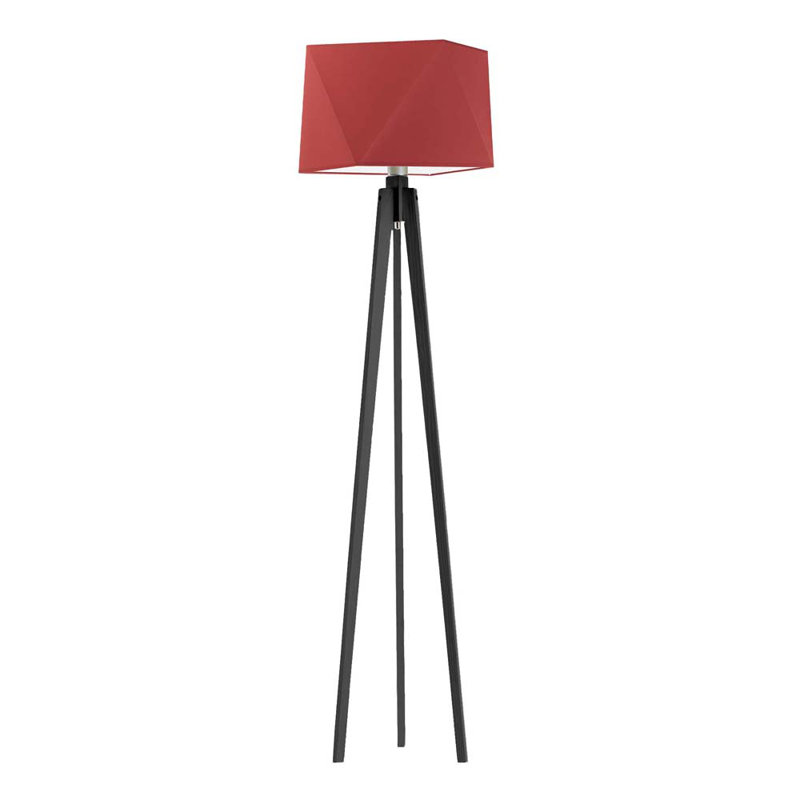 Artis 151cm Tripod Floor Lamp, Ebony, Red
