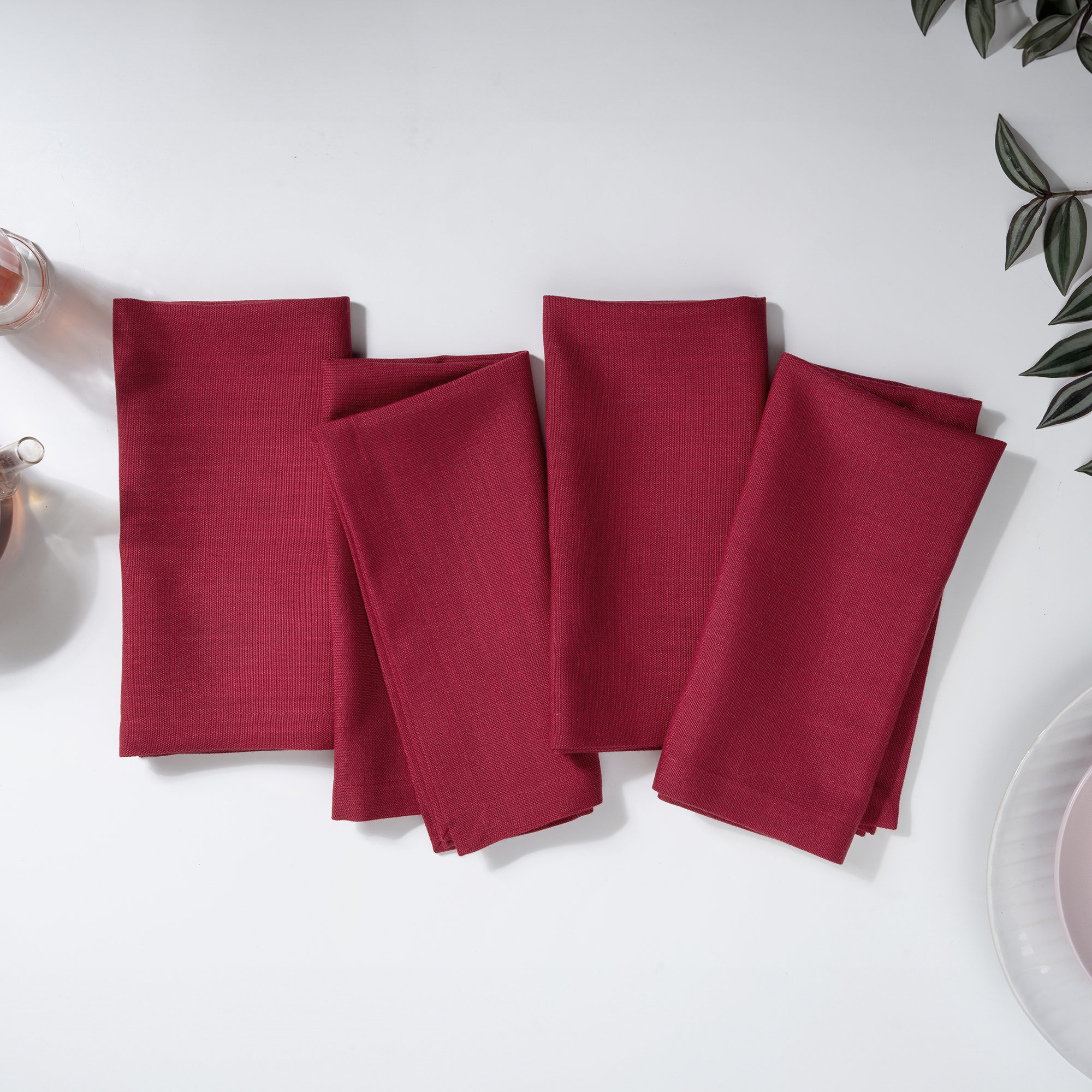 D'Moksha Homes - Tovagliette 100% puro lino, tessuto europeo di lino naturale, lavabili in lavatrice, realizzate a mano con angoli squadrati, ottima scelta regalo, 4 pezzi, 30 x 40 cm