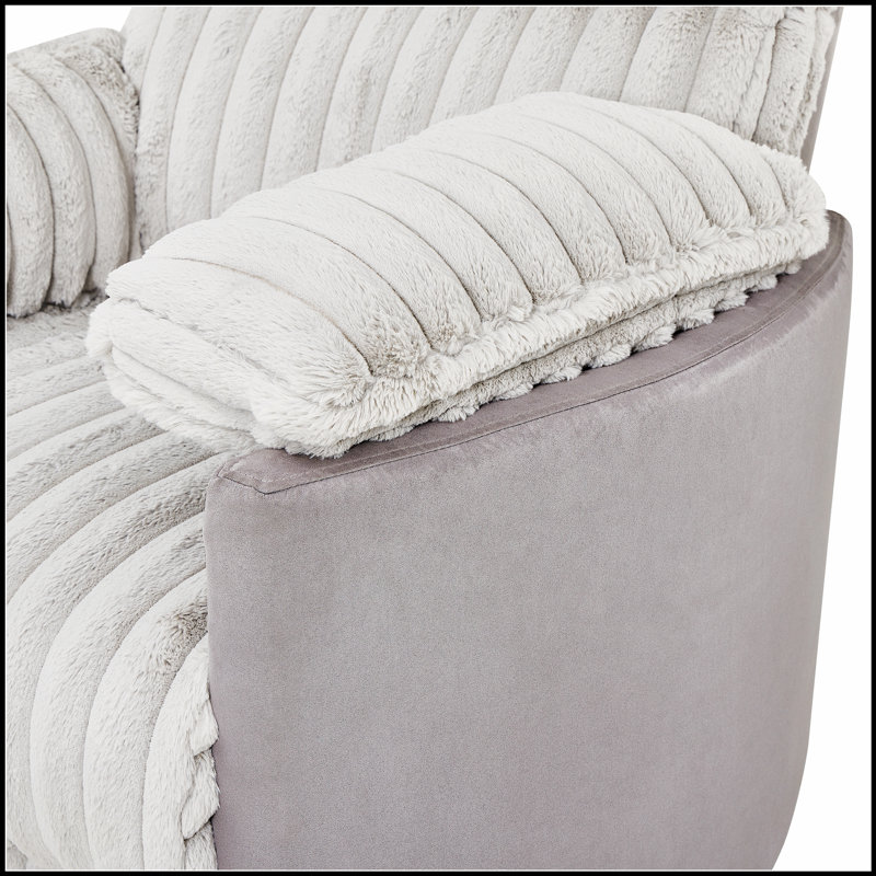 Bocaton Wide Wale Corduroy Upholstery Manual Recliner With Plush Comfort And 360-Degree Swivel, Perfect For Modern And Classic Interiors.