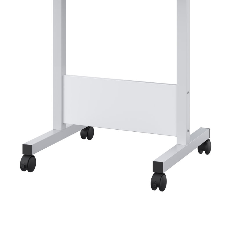Adjustable Height Solid Wood Iron Computer Desk, White