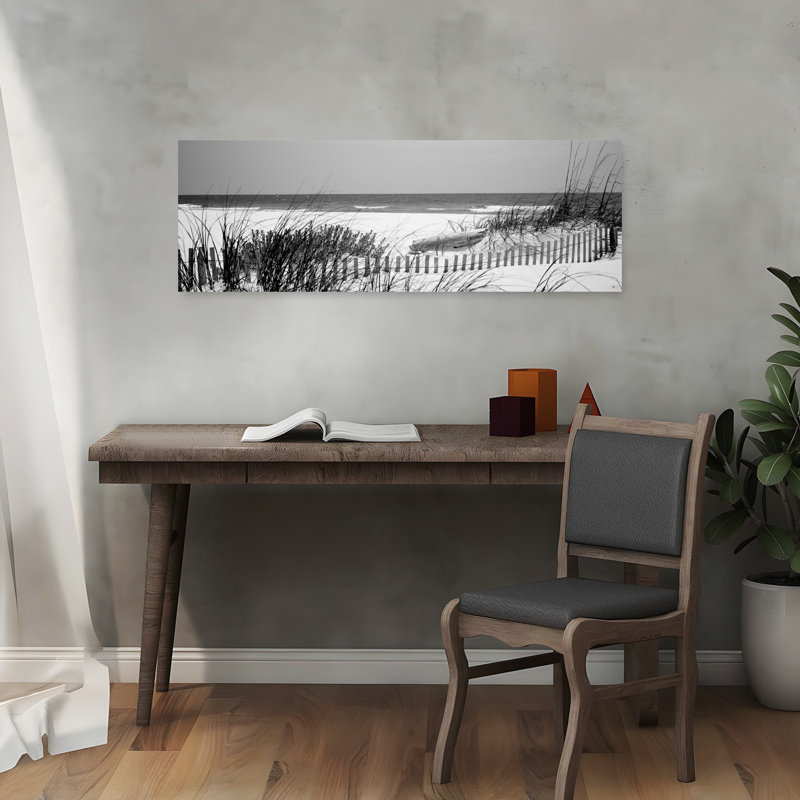 Fence on the beach Bon Secour National Wildlife Refuge Gulf of Mexico Bon Secour Baldwin County Alabama USA 1 Piece Wrapped Canvas Panoramic Wall Art