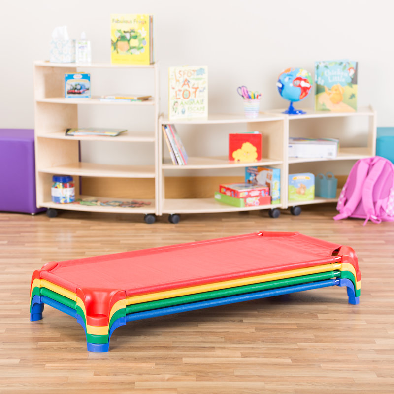 Assembled Heavy-Duty Mesh Fabric Stackable Daycare Cots