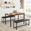 Home Office Set Collapsible Desk And Bench Set Extension Gaming Writing Desk Computer 63 Inch Long Simple Desk Large Executive Work Study Desk  For Small Spaces