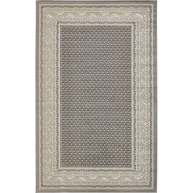 Tapis géométrique Swinson, Rectangle 5 pi 3 po x 8 pi, Gris