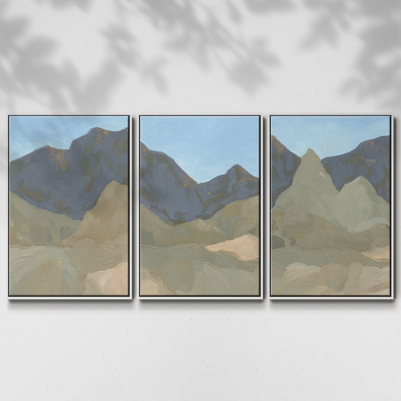 «Saddle Mountain I», ensemble de 3 reproductions de photos sur toiles, Blanc, H 27 po x l 54 po