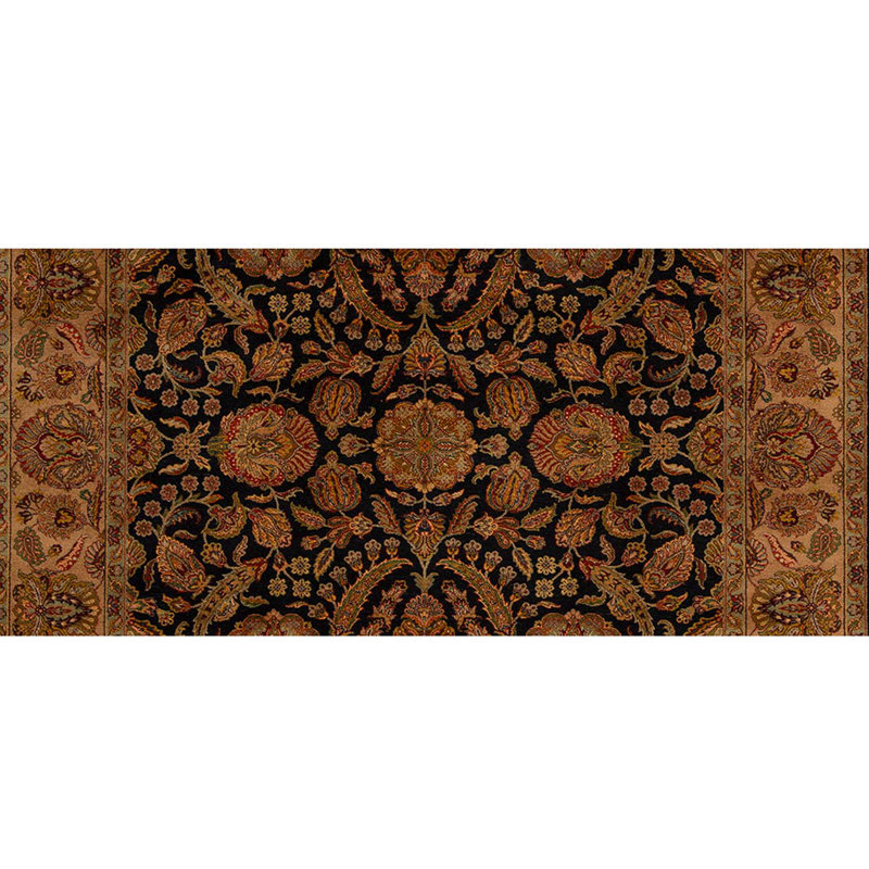 Tapis brun / rouge / noir noué à la main de haute qualité