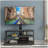 Black multifunctional angle and height adjustable tempered glass TV stand