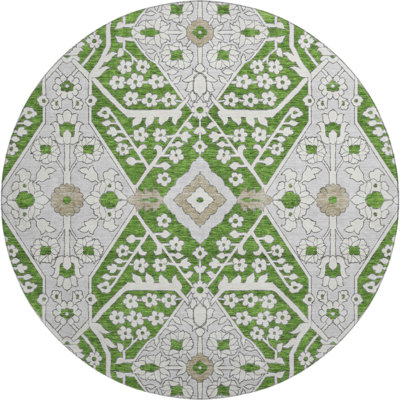 Premium Machine Washable Elaine Green Rug
