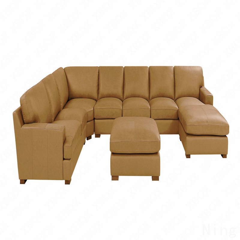 Leather Match Large Seating Modular Sectional