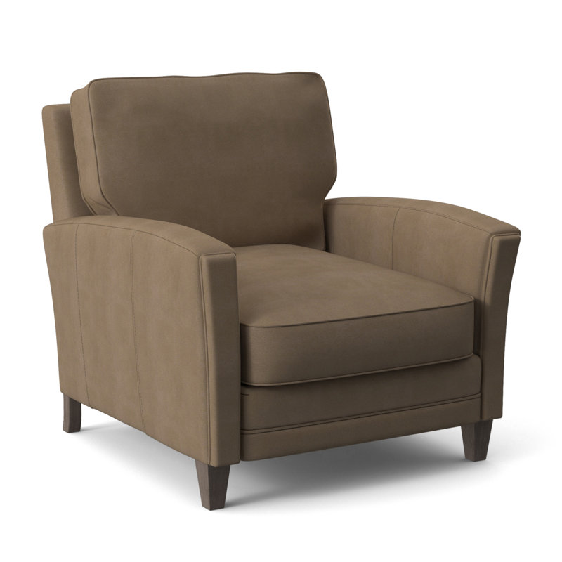 Zion Armchair, Stone, Anilina Cacao Genuine Leather