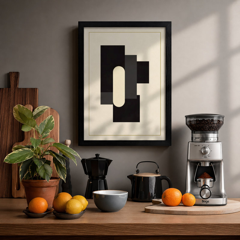 Forms In Contrast Minimalist - Print, Black, A3 - 42.0 x 29.7 cm