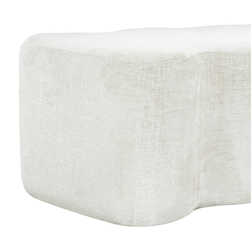 Jacqualessa Chenille Bench, Cream Chenille