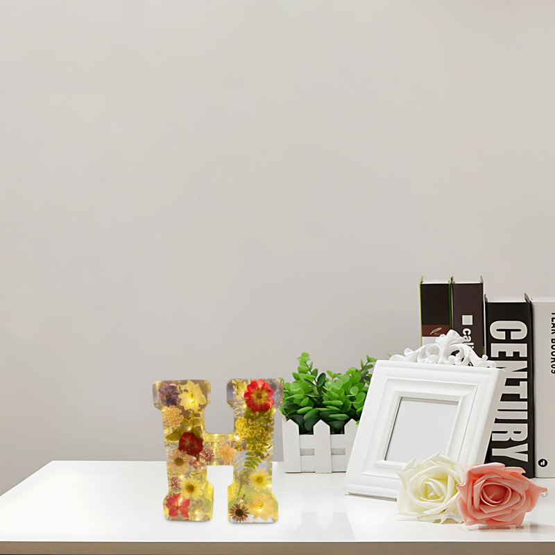 Fleur, veilleuse, fleur, lettre, cadeau de décoration en résine