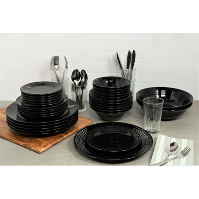 Fennimore Stoneware Dinnerware Set 62 Piece - Service for 6