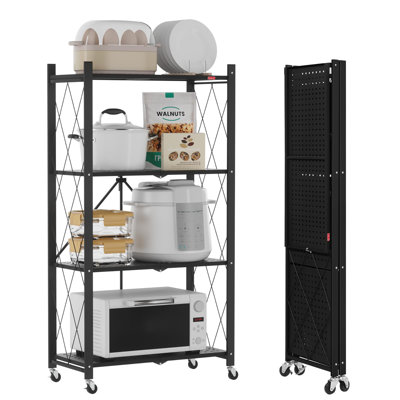 62cm W Metal Shelving Unit with Wheels