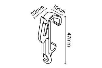 White Plastic / Acrylic Curtain Track, 2.90cm H x 125cm W x 2.60cm D