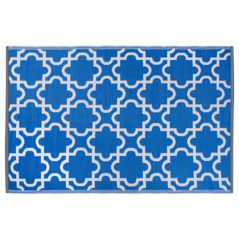 Tapis décoratif en treillis bleu shugar